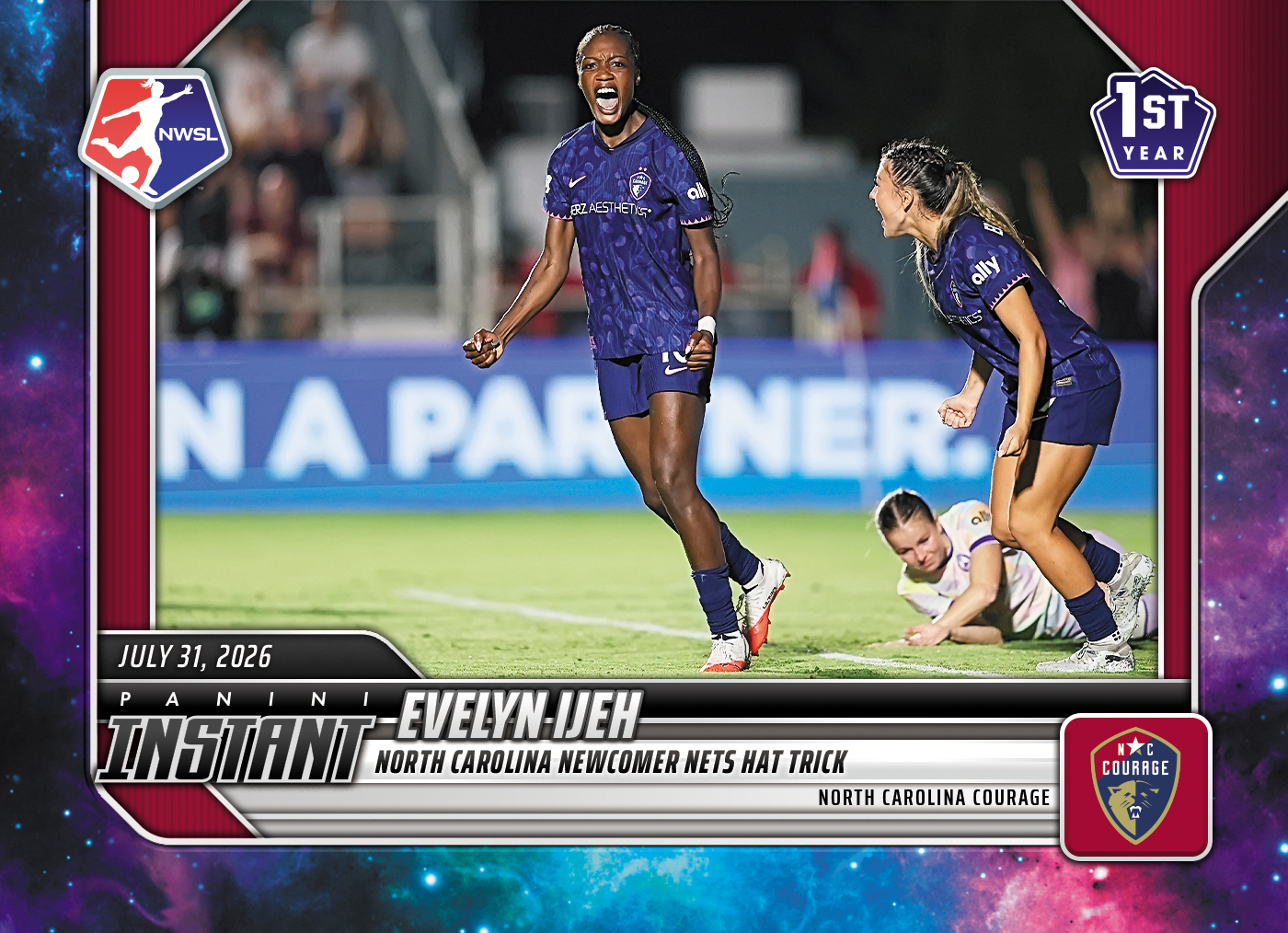 Detailed Image of Evelyn Ijeh - 2026 Panini Instant NWSL #124 - Galaxy 1/1