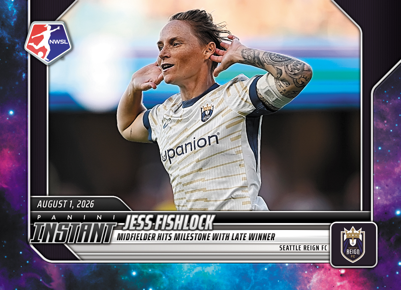 Detailed Image of Jess Fishlock - 2026 Panini Instant NWSL #127 - Galaxy 1/1