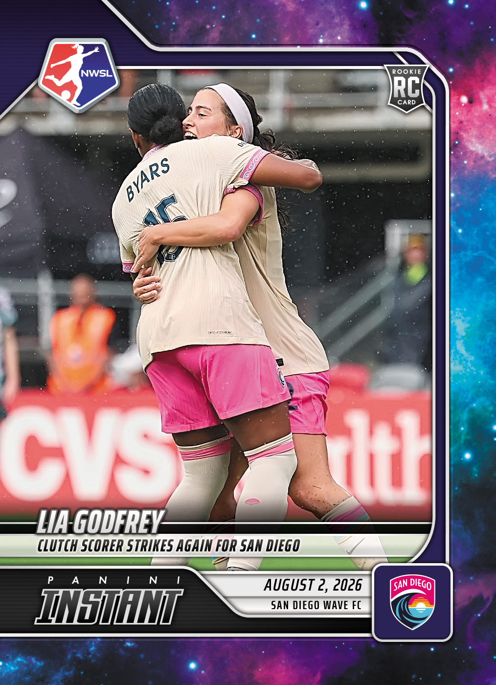Detailed Image of Lia Godfrey - 2026 Panini Instant NWSL #128 - Galaxy 1/1