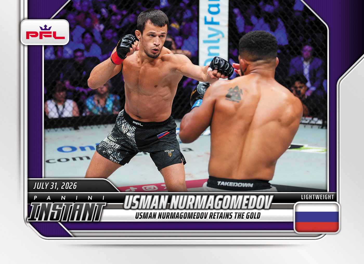 Detailed Image of Usman Nurmagomedov - 2026 Panini Instant PFL #28 - Base Card 25-pack