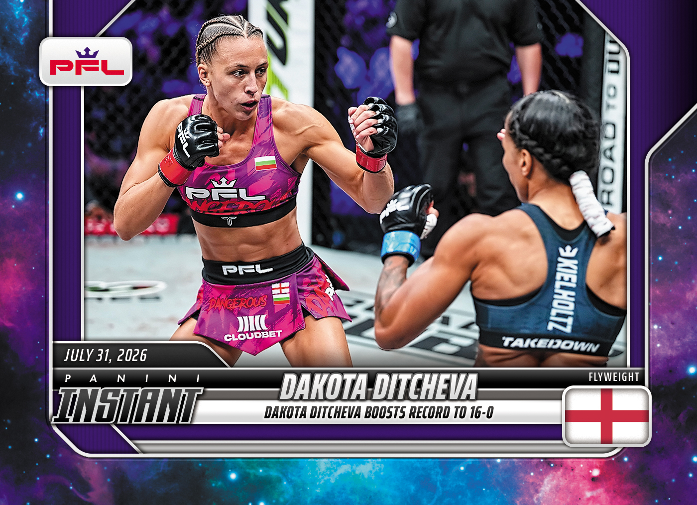 Detailed Image of Dakota Ditcheva - 2026 Panini Instant PFL #29 - Galaxy 1/1