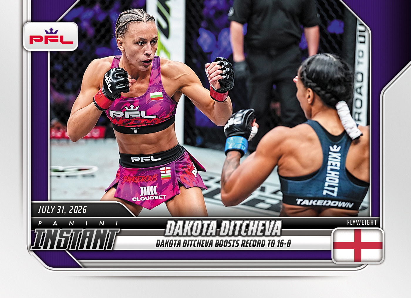 Detailed Image of Dakota Ditcheva - 2026 Panini Instant PFL #29 - Base Card 10-pack