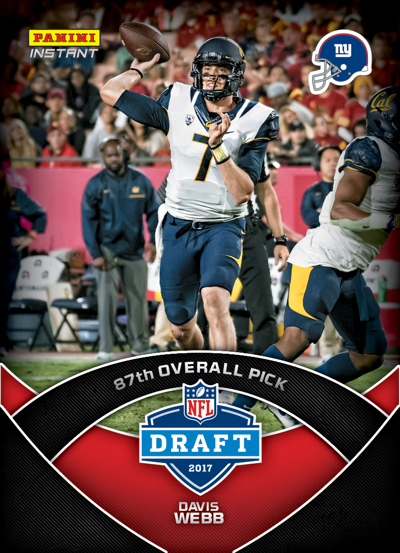 Davis Webb- 2017 Panini Instant NFL Rookie Premiere RPS Rookie Card #5 –  Green 1/10 - May 18