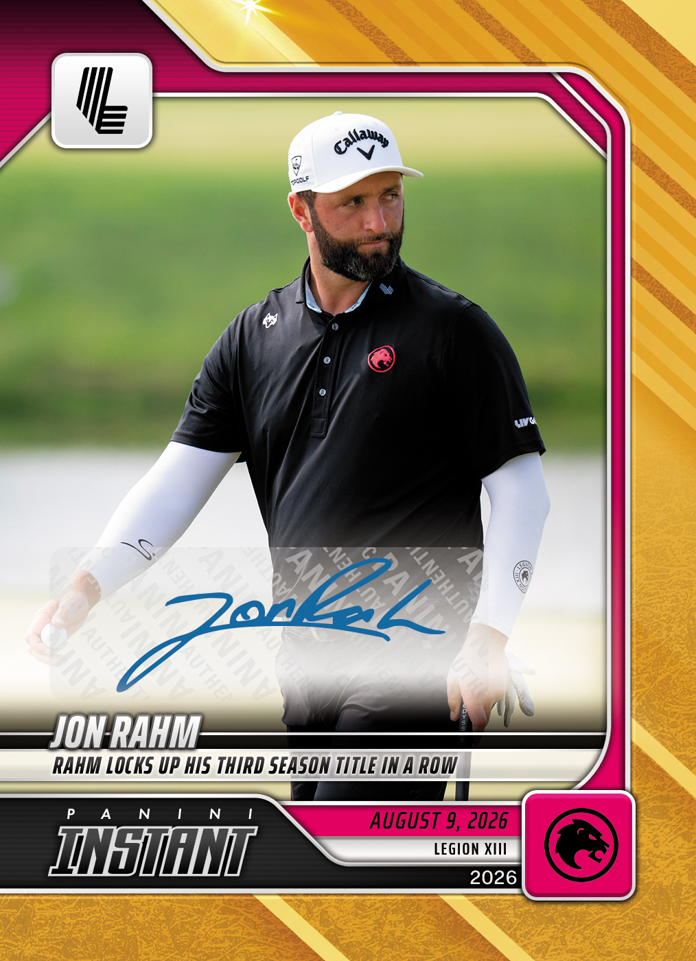 Detailed Image of Jon Rahm - 2026 Panini Instant LIV Golf #24 - Gold /10 Auto