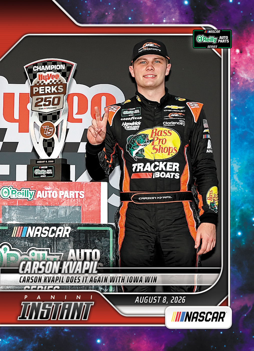 Detailed Image of Carson Kvapil - 2026 Panini Instant NASCAR #70 - Galaxy 1/1