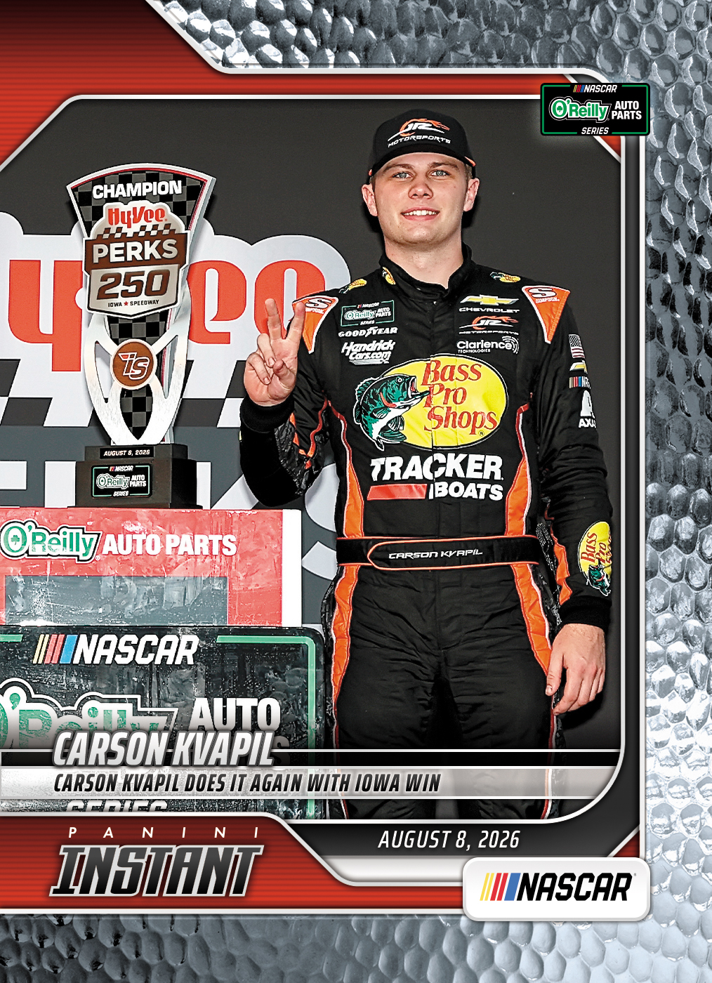 Detailed Image of Carson Kvapil - 2026 Panini Instant NASCAR #70 - Metallic /5