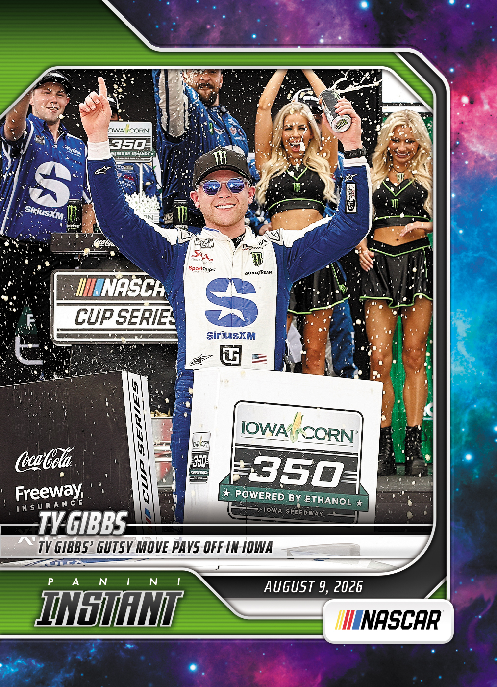 Detailed Image of Ty Gibbs - 2026 Panini Instant NASCAR #71 - Galaxy 1/1