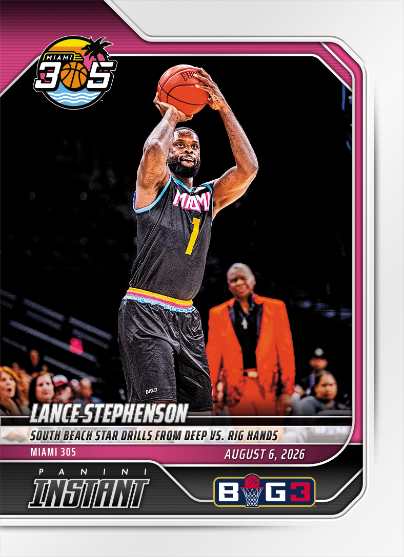 Detailed Image of Lance Stephenson - 2026 Panini Instant Big3 #34 - Base Card 25-pack