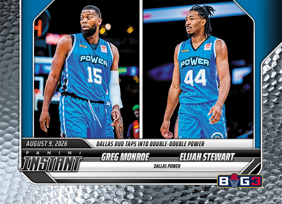 Detailed Image of Elijah Stewart/Greg Monroe - 2026 Panini Instant Big3 #36 - Metallic /5