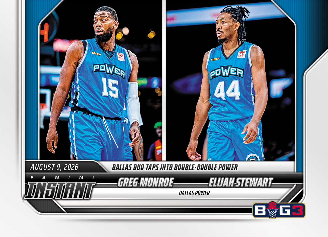 Detailed Image of Elijah Stewart/Greg Monroe - 2026 Panini Instant Big3 #36 - Base Card 25-pack