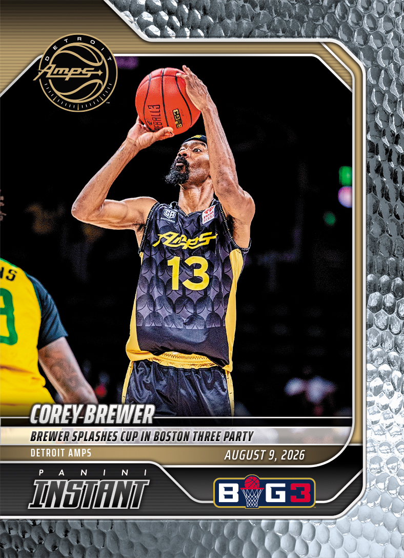 Detailed Image of Corey Brewer - 2026 Panini Instant Big3 #37 - Metallic /5