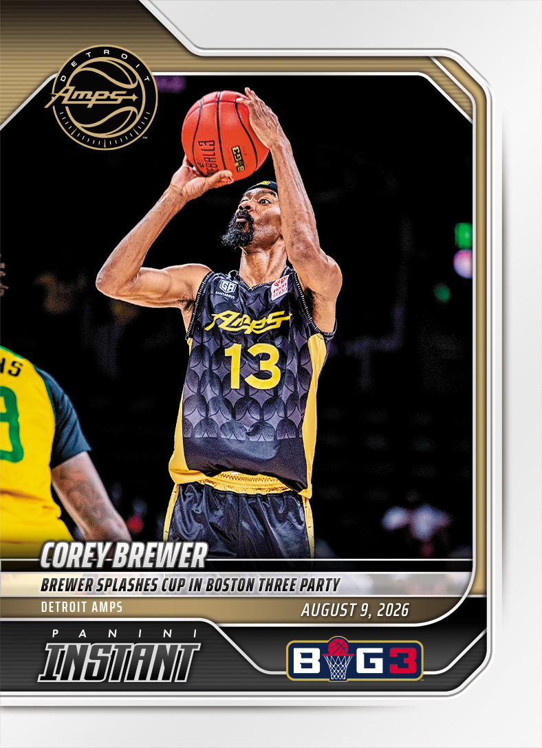 Detailed Image of Corey Brewer - 2026 Panini Instant Big3 #37 - Base Card 10-pack