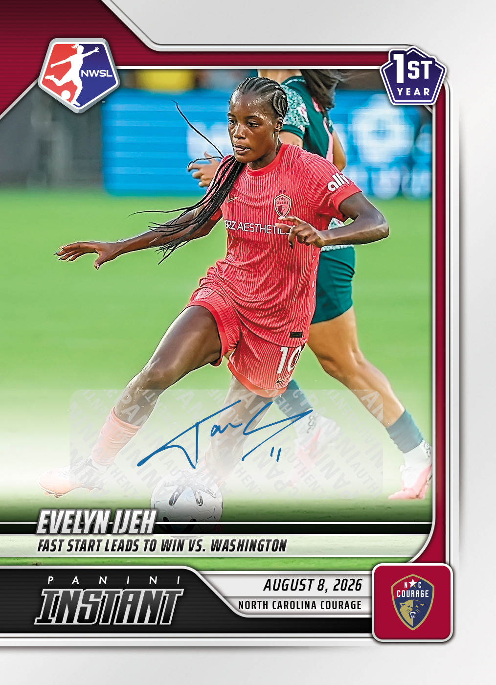 Detailed Image of Kennedy Wesley - 2026 Panini Instant NWSL #176 - Base /99 Auto