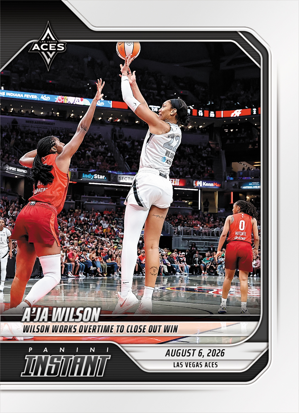 Detailed Image of A'ja Wilson - 2026 Panini Instant WNBA #287 - Base Card 25-pack