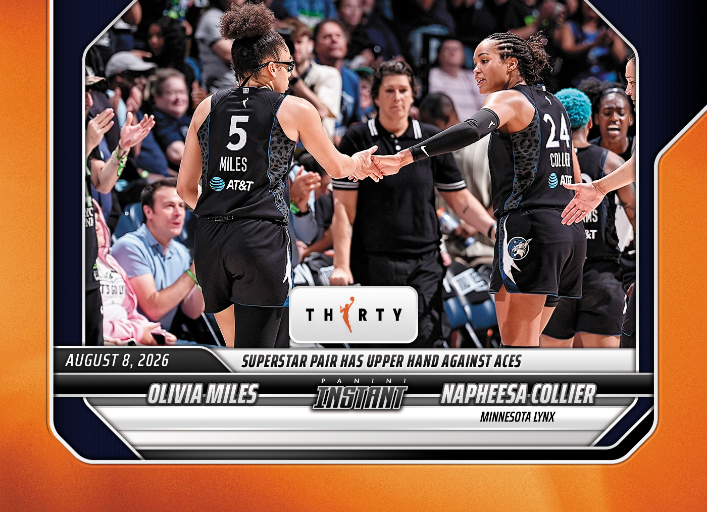 Detailed Image of Olivia Miles/Napheesa Collier - 2026 Panini Instant WNBA #292 - 30th Anniversary /30