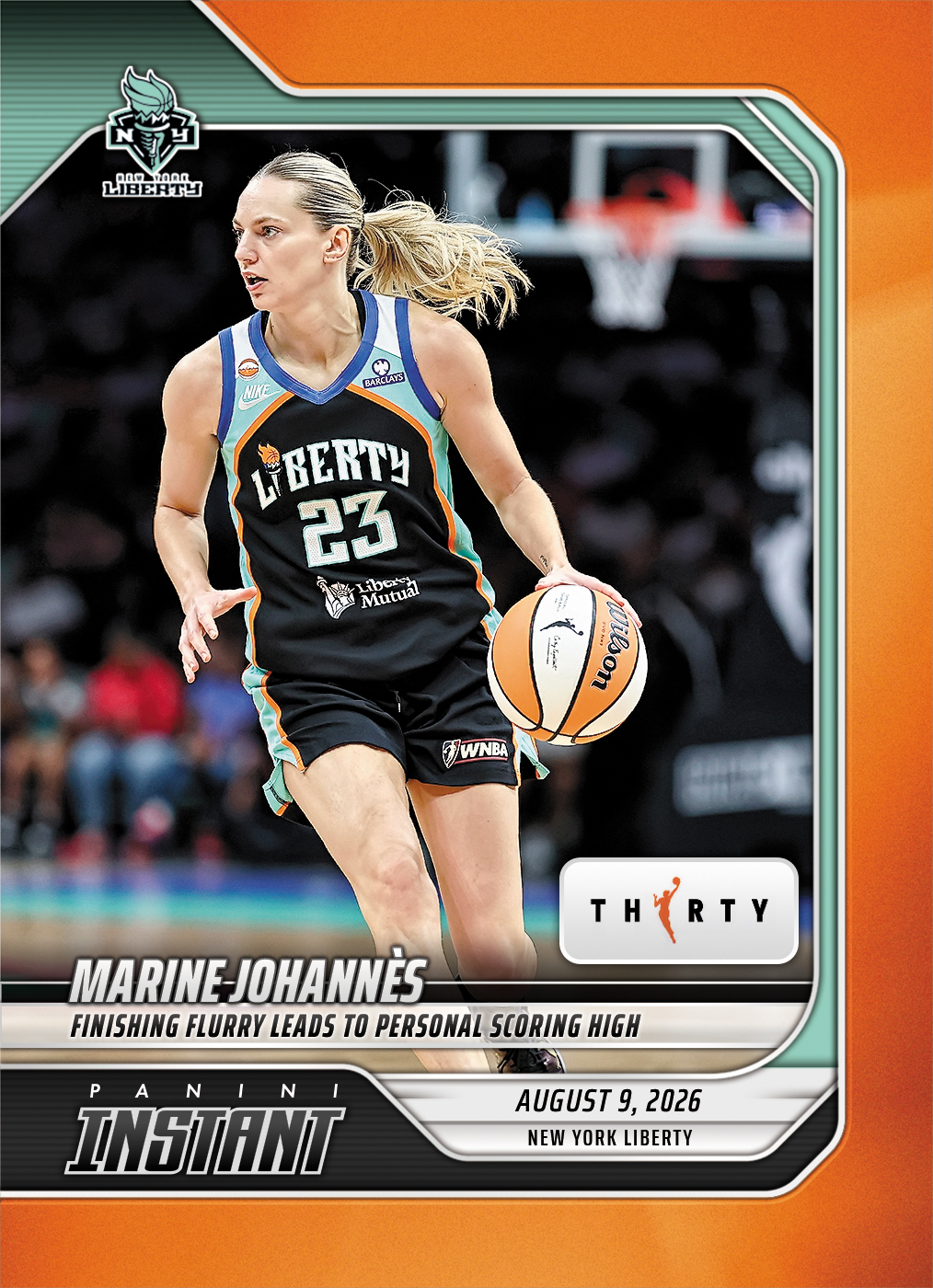 Detailed Image of Marine Johannes - 2026 Panini Instant WNBA #295 - 30th Anniversary /30
