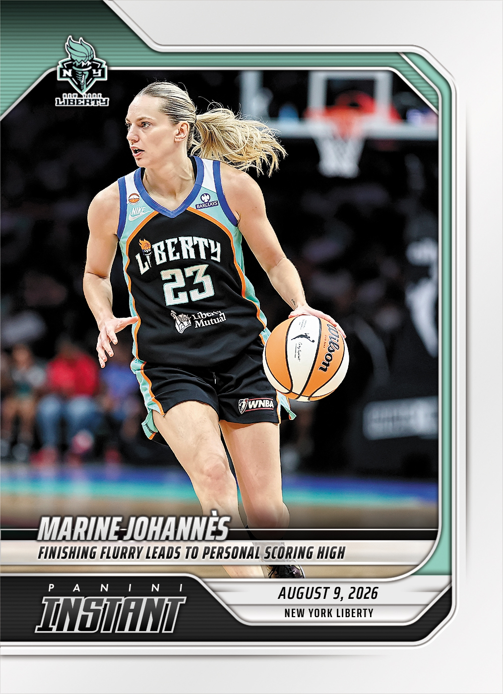 Detailed Image of Marine Johannes - 2026 Panini Instant WNBA #295 - Base Card 5-pack