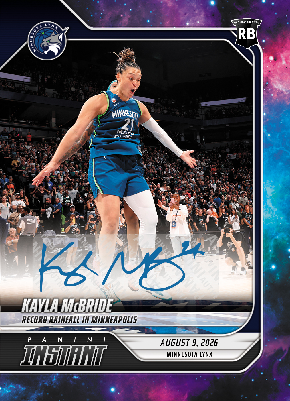Detailed Image of Kayla McBride - 2026 Panini Instant WNBA #296 - Galaxy 1/1 Auto
