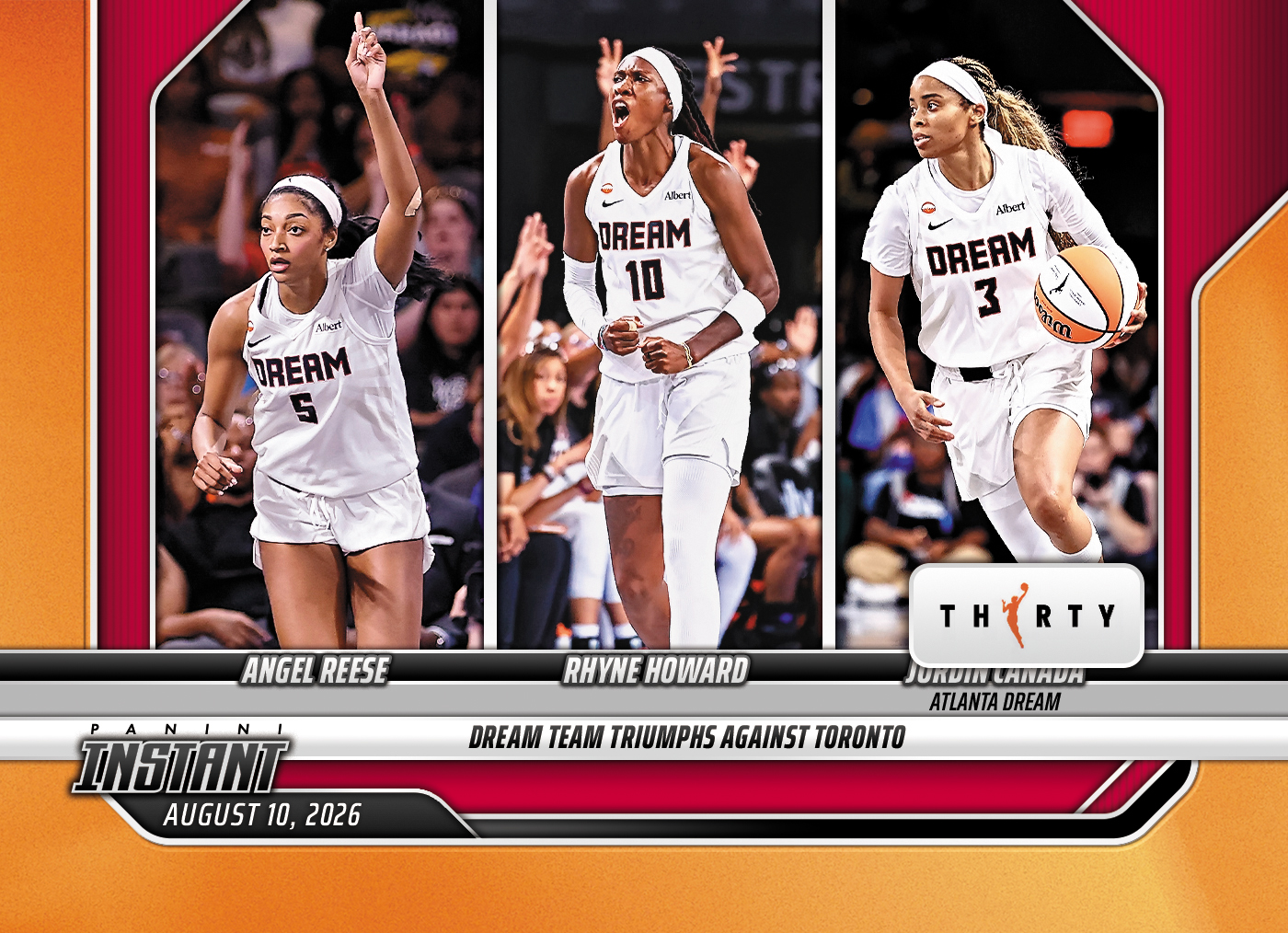 Detailed Image of Angel Reese/Rhyne Howard/Jordin Canada - 2026 Panini Instant WNBA #297 - 30th Anniversary /30