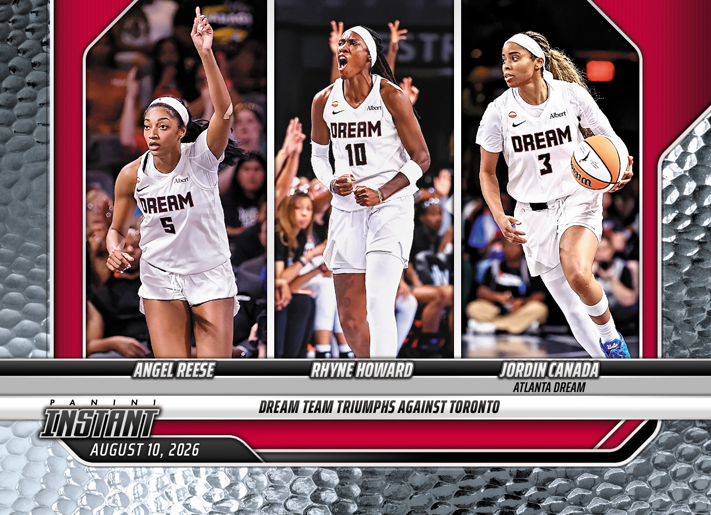 Detailed Image of Angel Reese/Rhyne Howard/Jordin Canada - 2026 Panini Instant WNBA #297 - Metallic /5