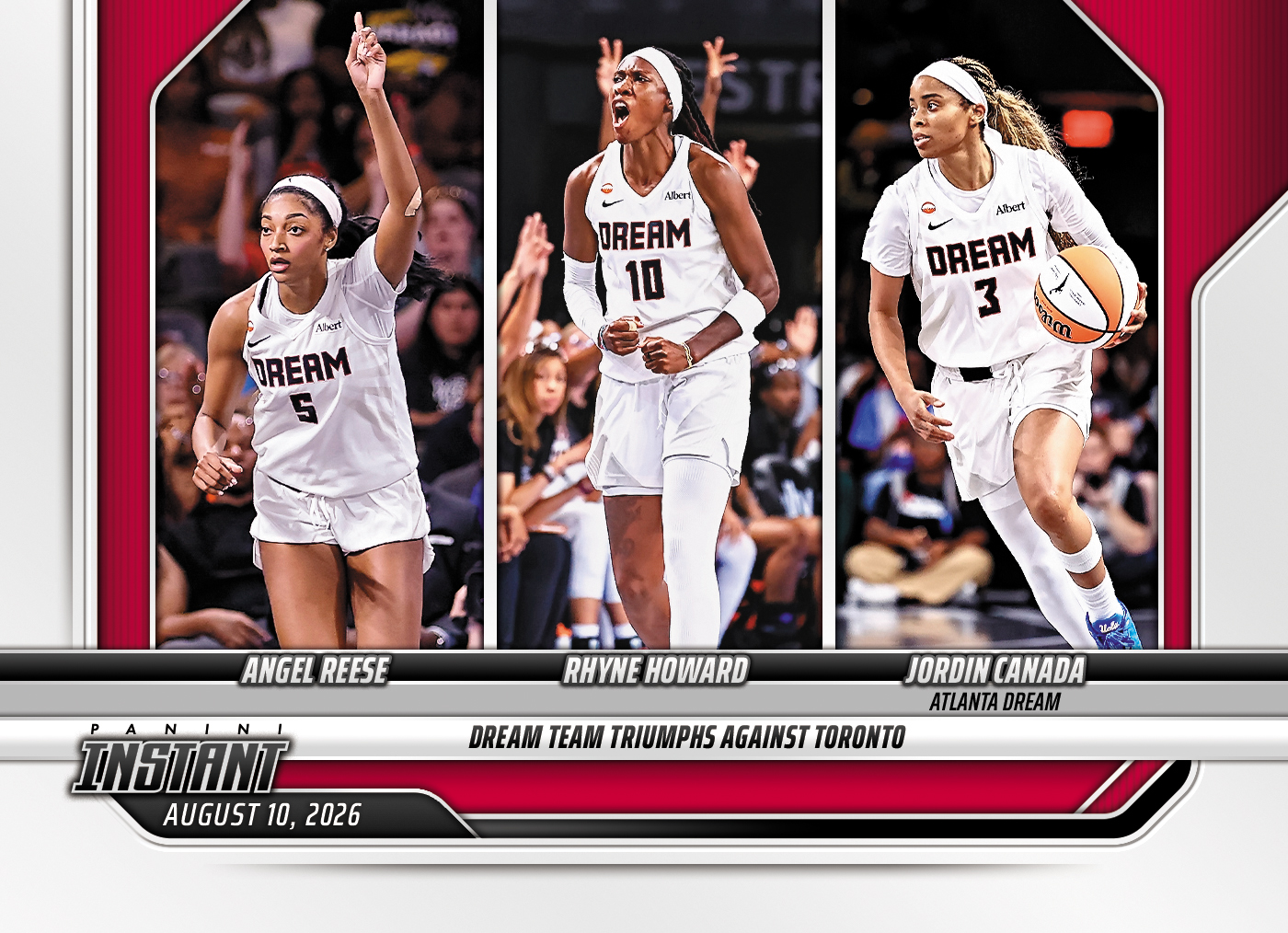 Detailed Image of Angel Reese/Rhyne Howard/Jordin Canada - 2026 Panini Instant WNBA #297 - Base Card 5-pack