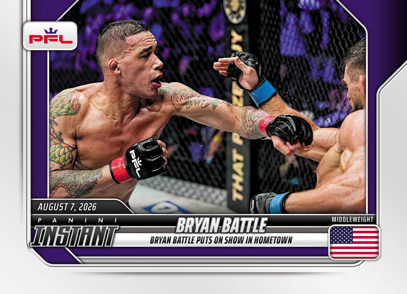 Detailed Image of Bryan Battle - 2026 Panini Instant PFL #31 - Base Card 25-pack
