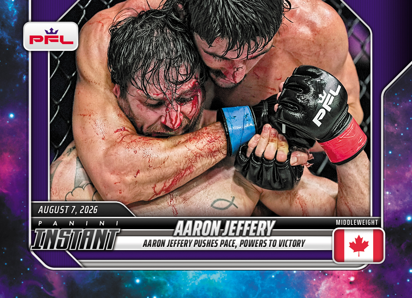 Detailed Image of Aaron Jeffery - 2026 Panini Instant PFL #33 - Galaxy 1/1