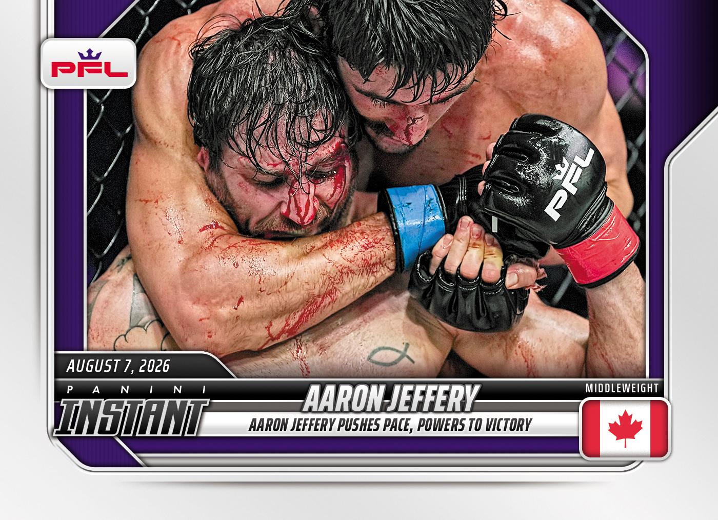 Detailed Image of Aaron Jeffery - 2026 Panini Instant PFL #33 - Base Card 5-pack