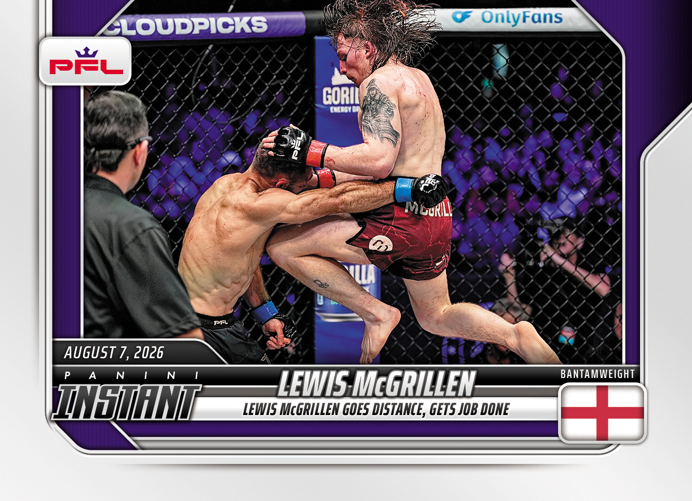 Detailed Image of Lewis McGrillen - 2026 Panini Instant PFL #34 - Base Card 25-pack
