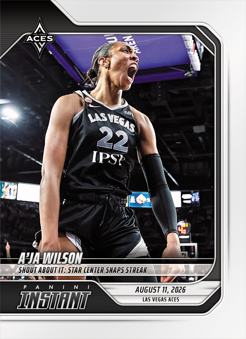 Detailed Image of A'ja Wilson - 2026 Panini Instant WNBA #300 - Base Card 5-pack