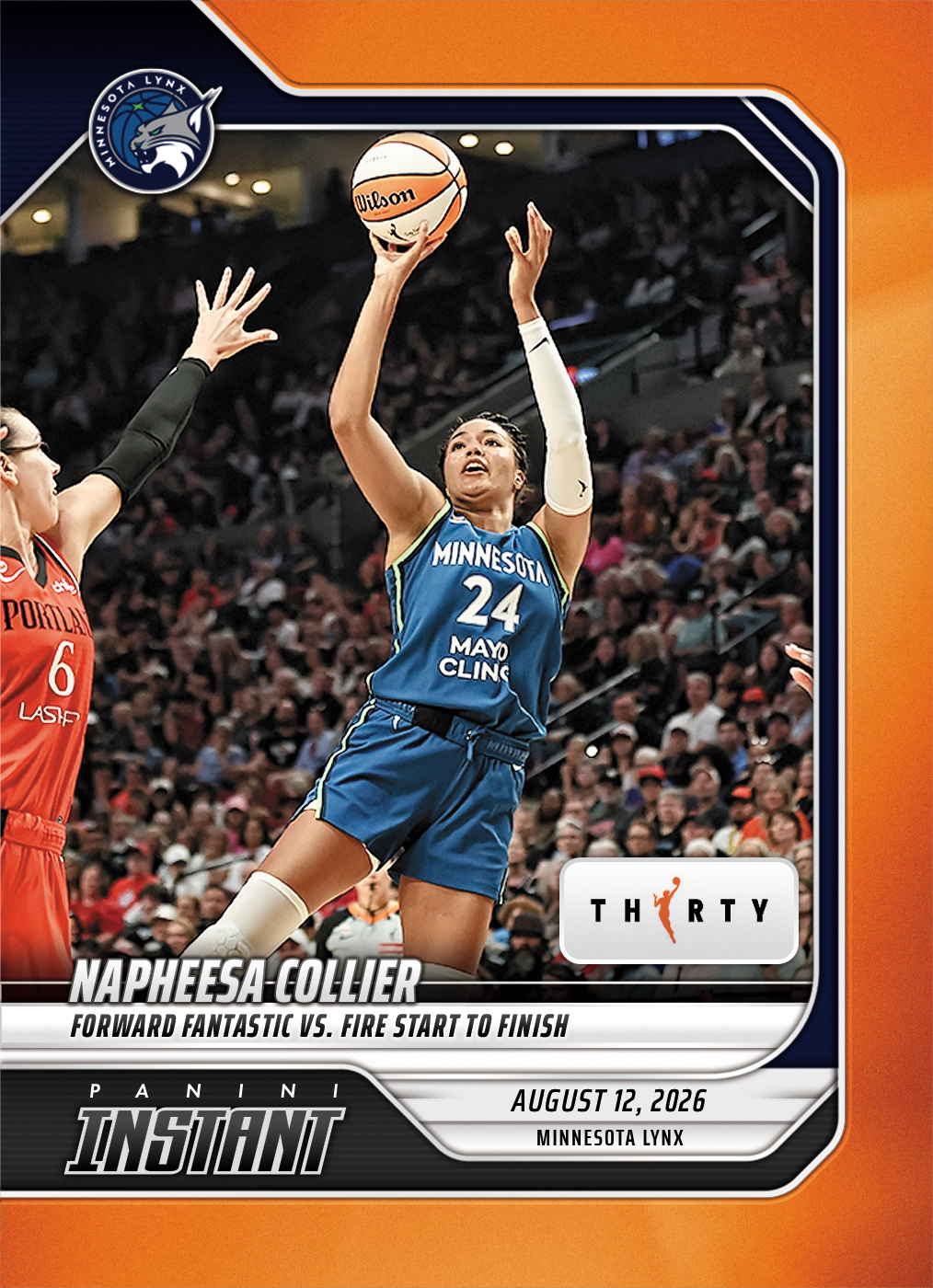 Detailed Image of Napheesa Collier - 2026 Panini Instant WNBA #304 - 30th Anniversary /30