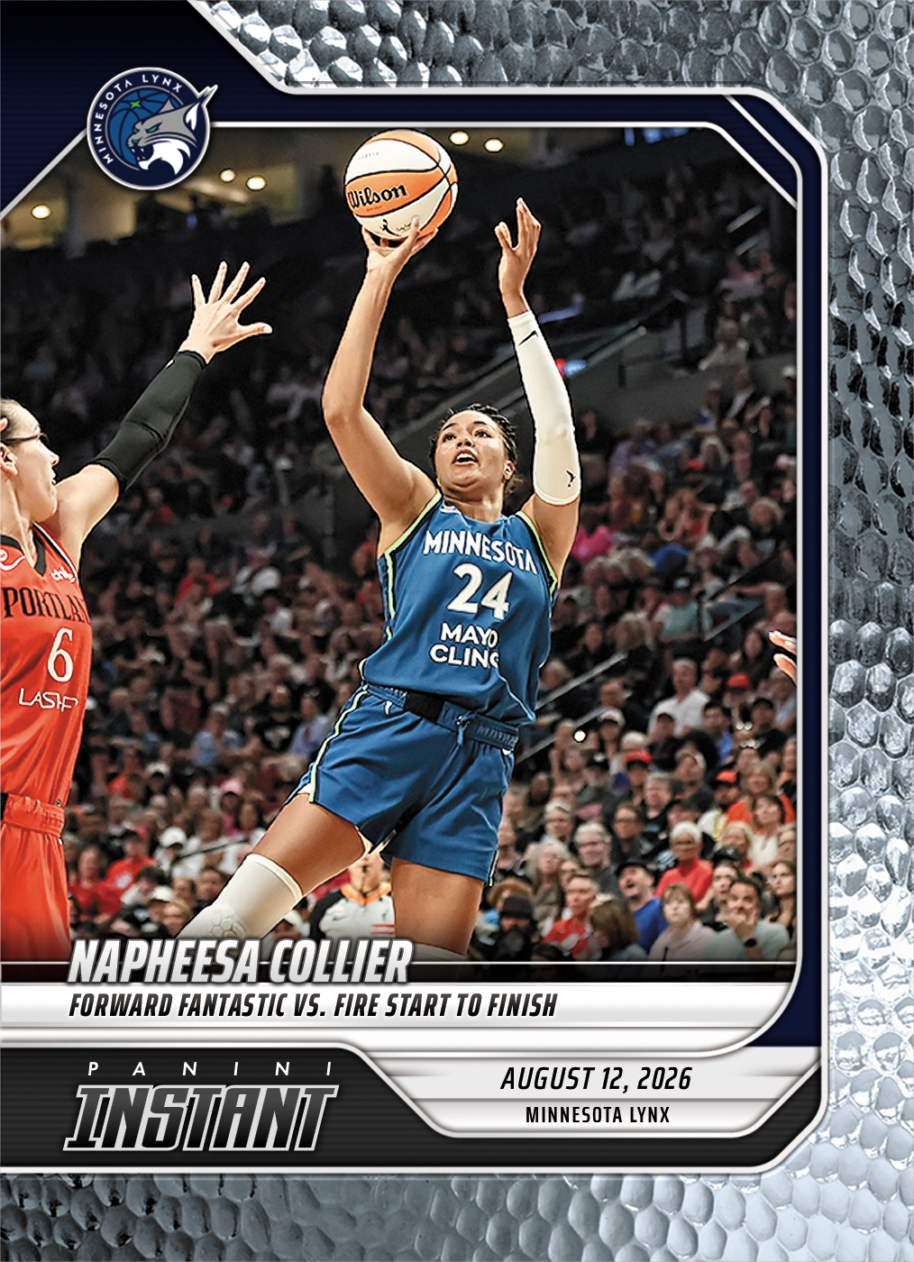 Detailed Image of Napheesa Collier - 2026 Panini Instant WNBA #304 - Metallic /5