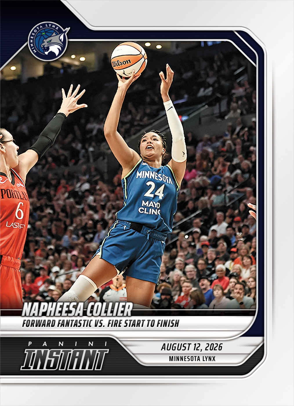 Detailed Image of Napheesa Collier - 2026 Panini Instant WNBA #304 - Base Card 10-pack