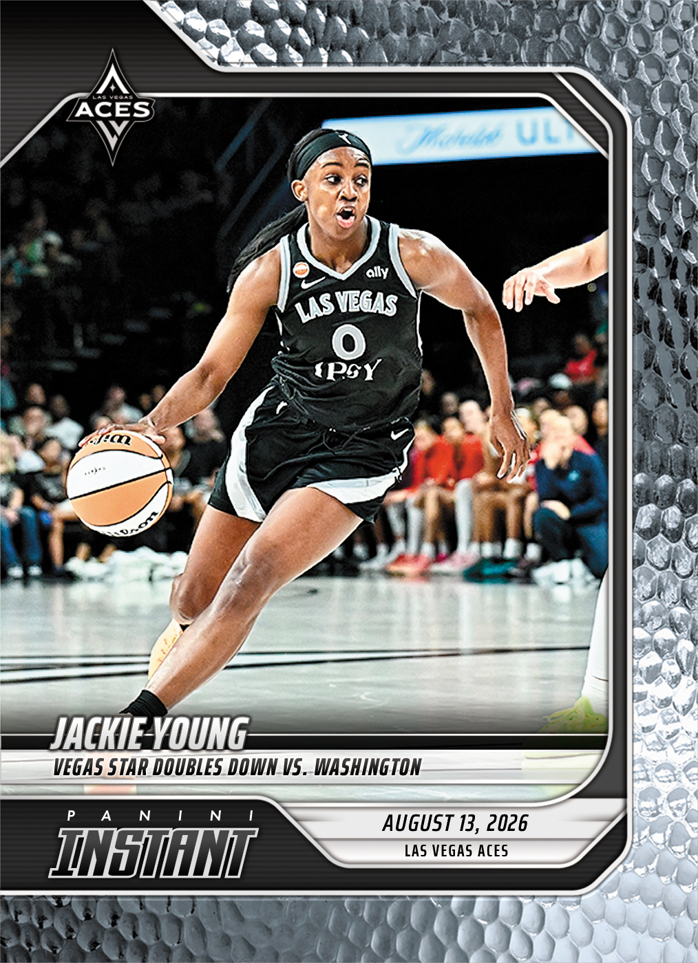 Detailed Image of Jackie Young - 2026 Panini Instant WNBA #306 - Metallic /5