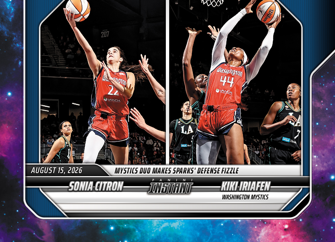 Detailed Image of Sonia Citron/Kiki Iriafen - 2026 Panini Instant WNBA #309 - Galaxy 1/1