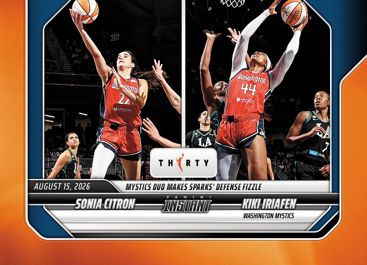 Detailed Image of Sonia Citron/Kiki Iriafen - 2026 Panini Instant WNBA #309 - 30th Anniversary /30