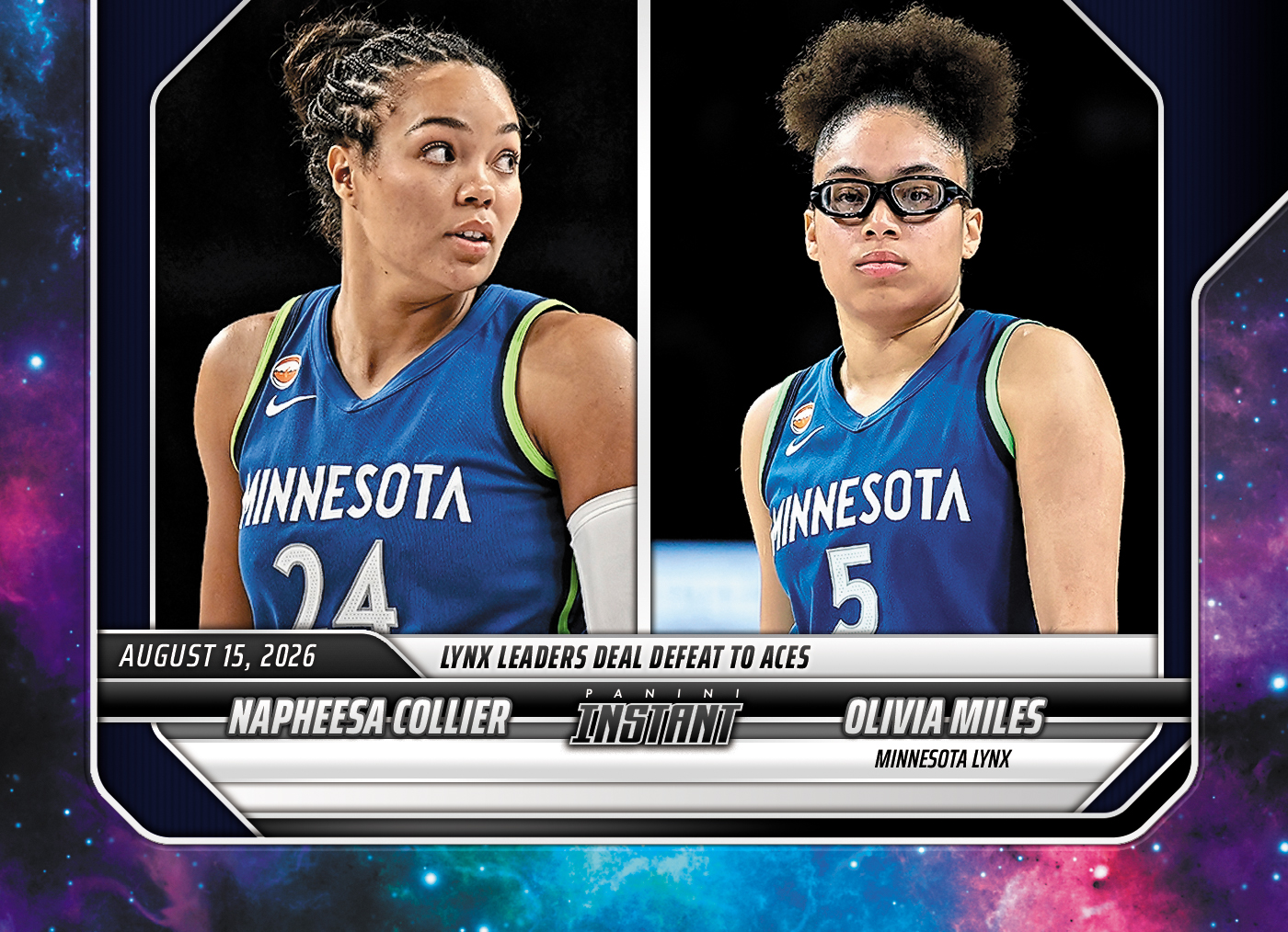 Detailed Image of Napheesa Collier/Olivia Miles - 2026 Panini Instant WNBA #310 - Galaxy 1/1