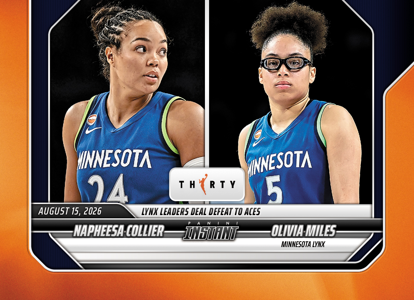 Detailed Image of Napheesa Collier/Olivia Miles - 2026 Panini Instant WNBA #310 - 30th Anniversary /30