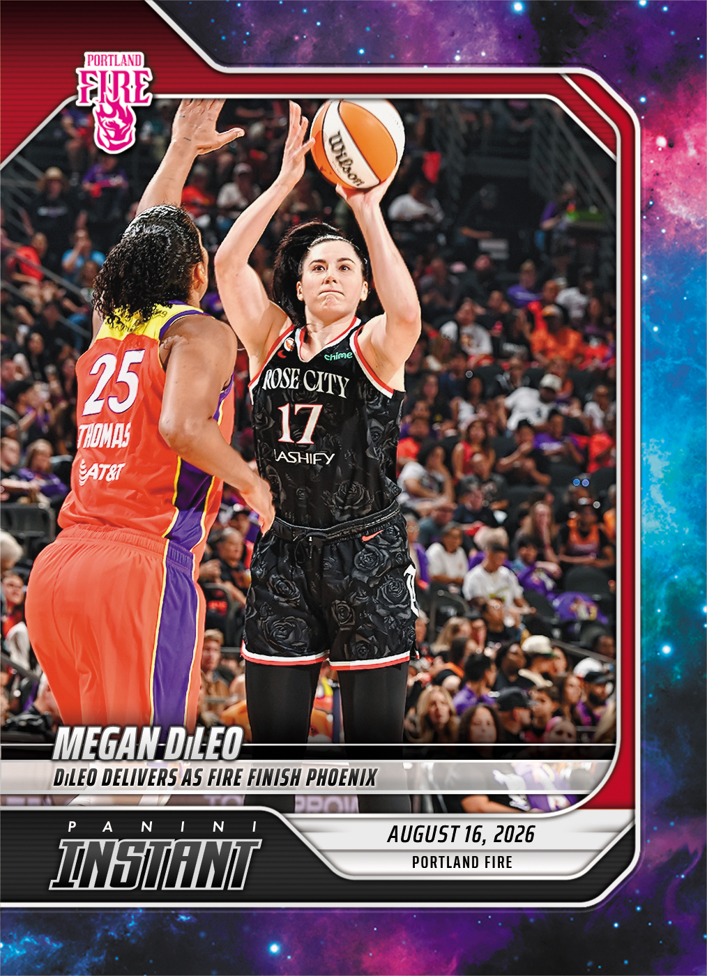 Detailed Image of Megan DiLeo - 2026 Panini Instant WNBA #312 - Galaxy 1/1
