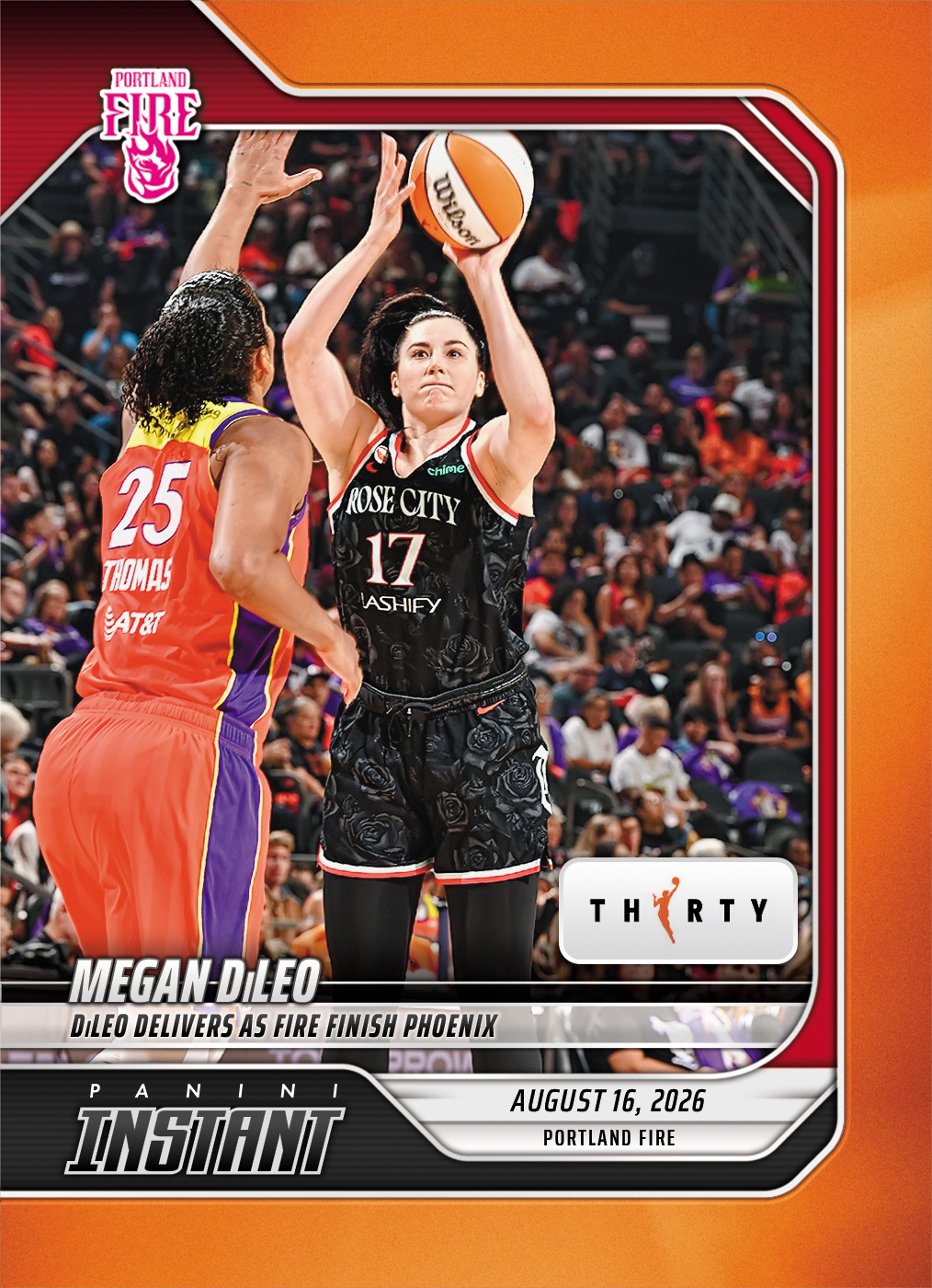 Detailed Image of Megan DiLeo - 2026 Panini Instant WNBA #312 - 30th Anniversary /30