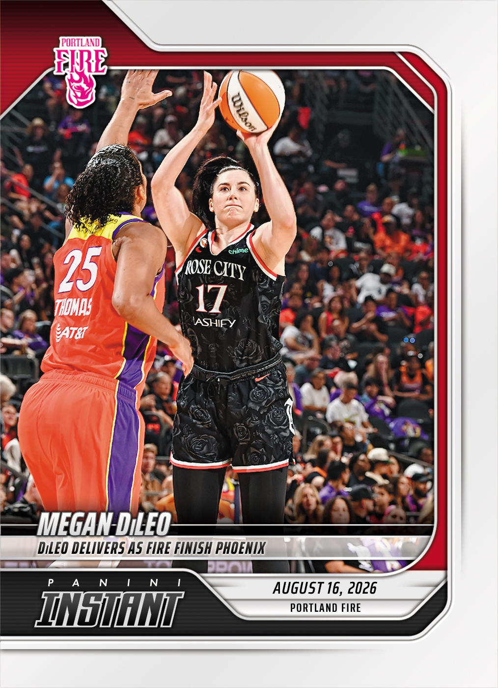 Detailed Image of Megan DiLeo - 2026 Panini Instant WNBA #312 - Base Card 25-pack