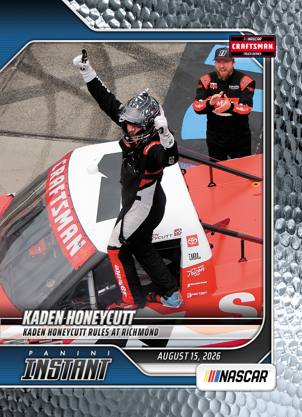 Detailed Image of Kaden Honeycutt  - 2026 Panini Instant NASCAR #72 - Metallic /5