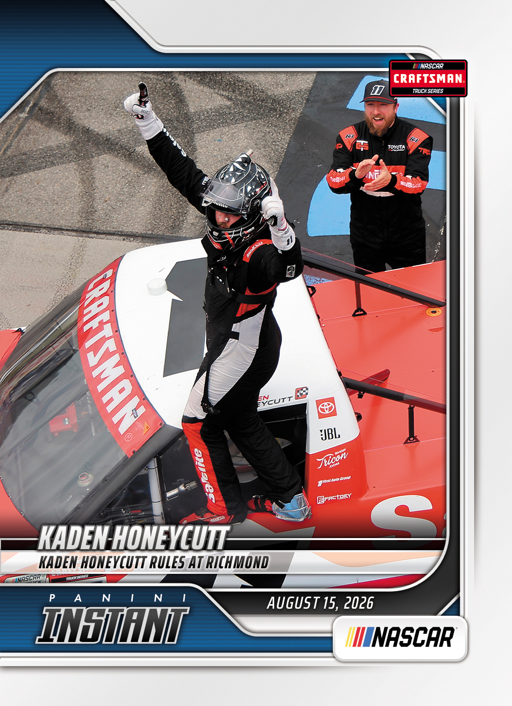 Detailed Image of Kaden Honeycutt  - 2026 Panini Instant NASCAR #72 - Base Card 25-pack