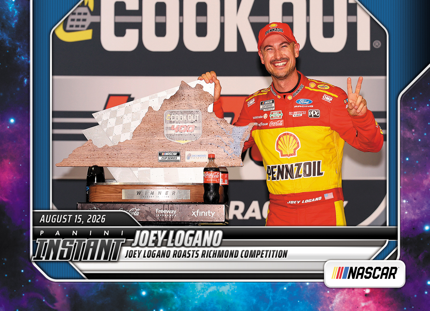 Detailed Image of Joey Logano - 2026 Panini Instant NASCAR #73 - Galaxy 1/1