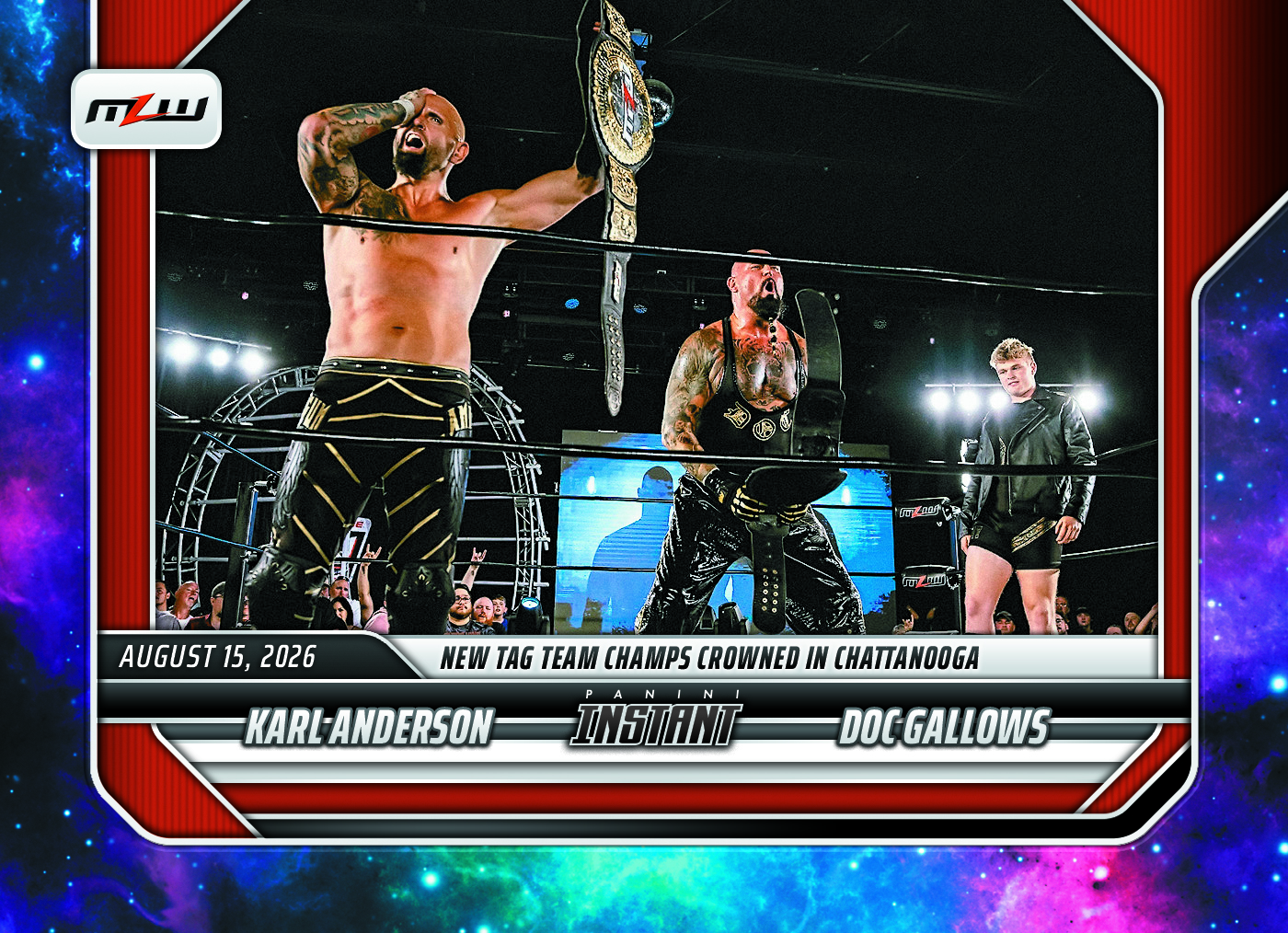 Detailed Image of Karl Anderson/Doc Gallows - 2026 Panini Instant MLW #10 - Galaxy 1/1