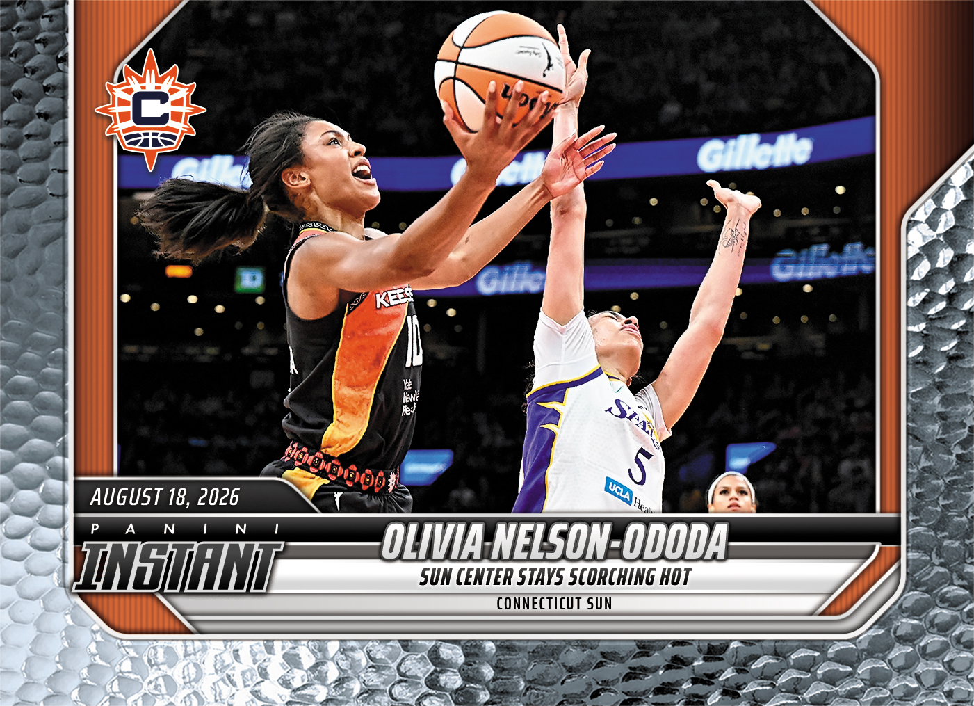 Detailed Image of Olivia Nelson-Ododa - 2026 Panini Instant WNBA #315 - Metallic /5