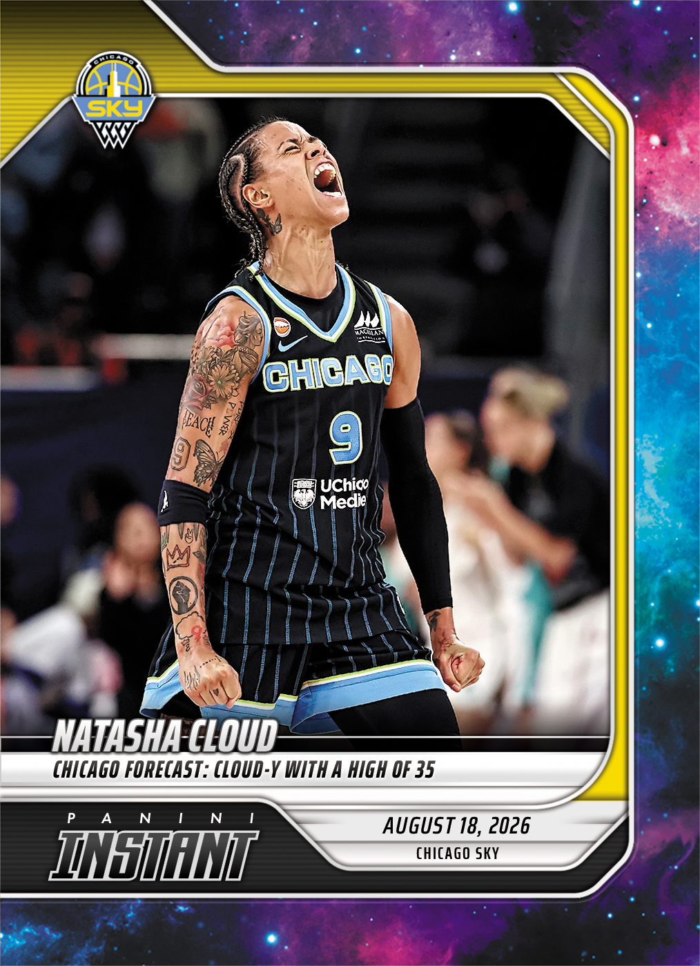 Detailed Image of Natasha Cloud - 2026 Panini Instant WNBA #317 - Galaxy 1/1