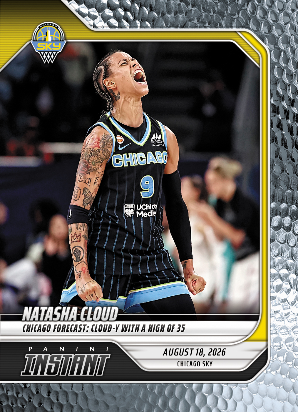 Detailed Image of Natasha Cloud - 2026 Panini Instant WNBA #317 - Metallic /5