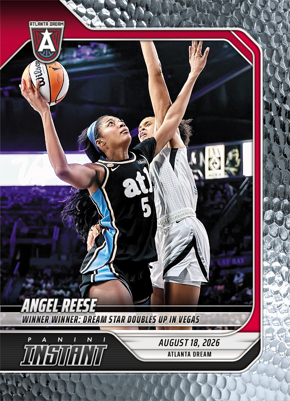 Detailed Image of Angel Reese - 2026 Panini Instant WNBA #318 - Metallic /5