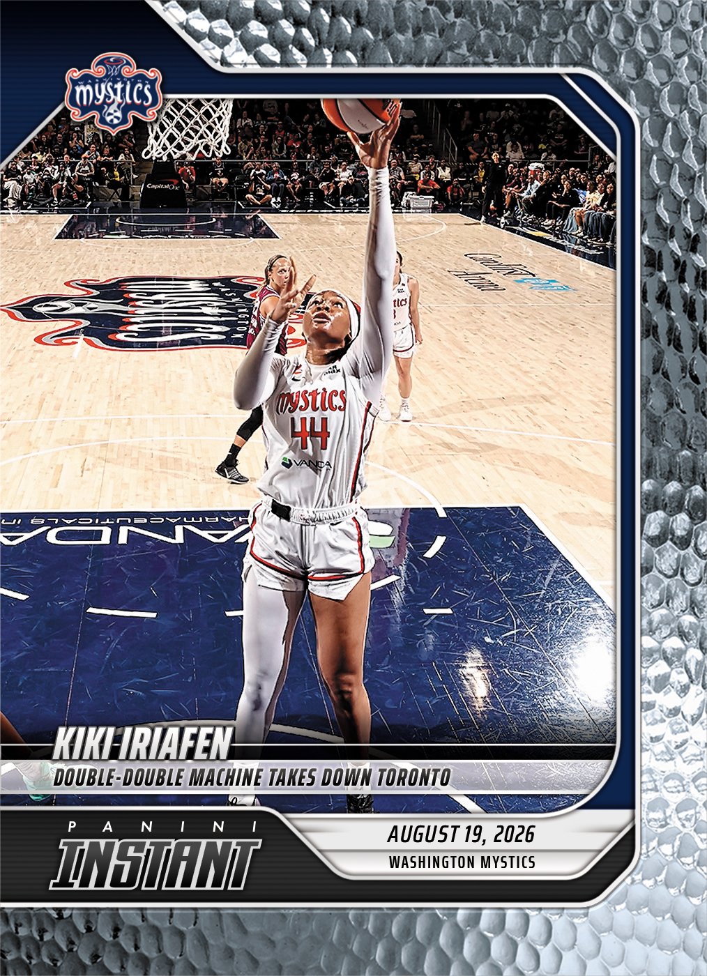 Detailed Image of Kiki Iriafen - 2026 Panini Instant WNBA #319 - Metallic /5